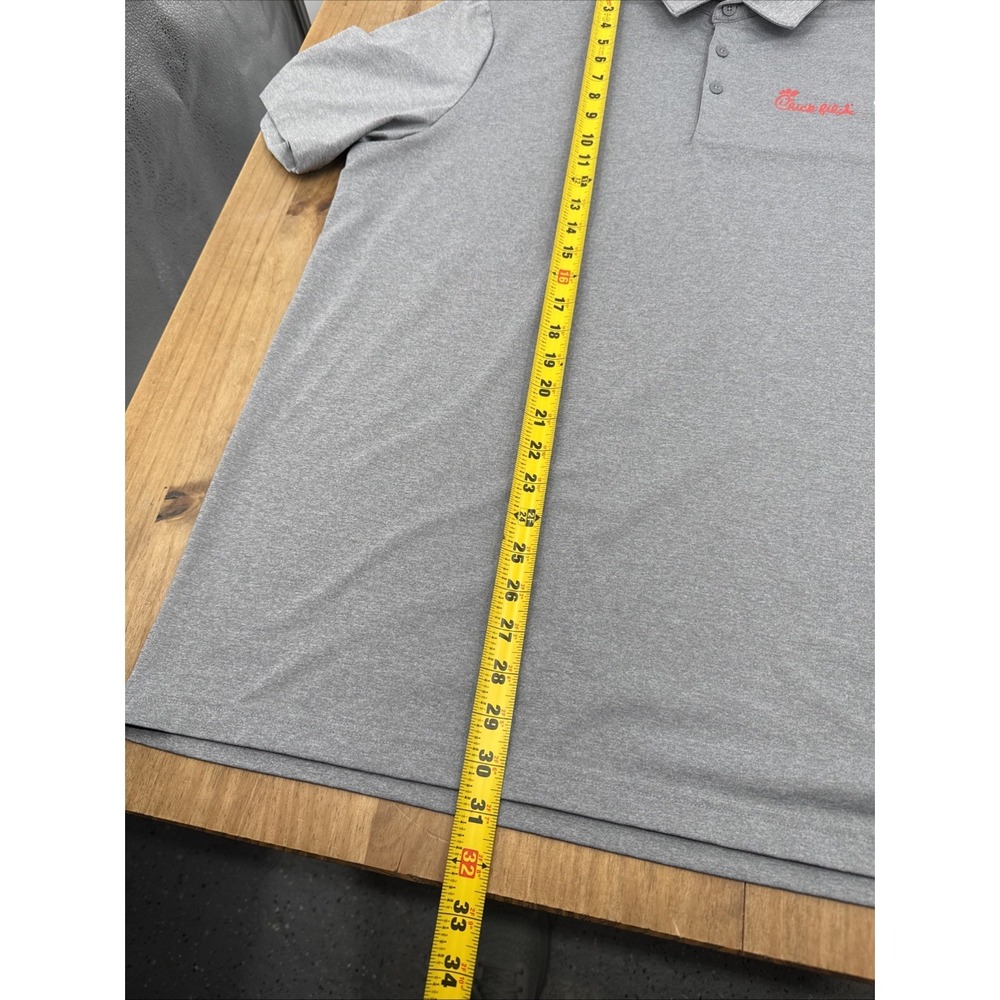 Adidas Chick-fil-A ATL Peachtree Road Race Short Sleeve Polo Men's XL Gray - Picture 7 of 9